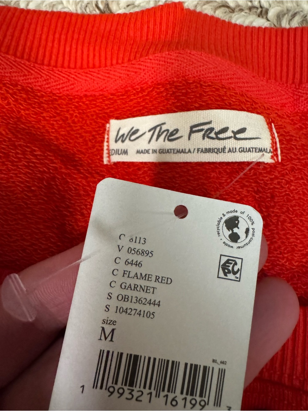 NWT Free People We The Free Camden Sweatshirt - flame red - XS, Small, Medium - Picture 10 of 10